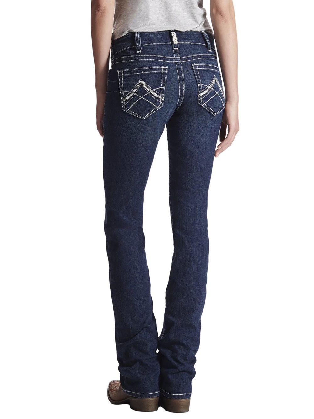 Ariat R.E.A.L. Mid Rise Stretch Icon Stackable Straight Leg Jean | 31XL